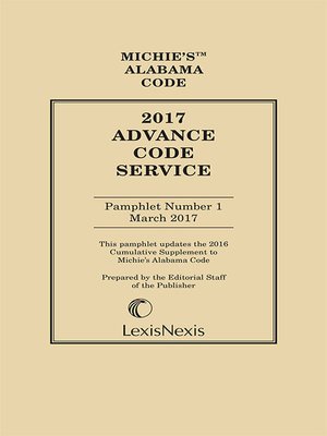 cover image of Michie's Alabama Advance Code Service